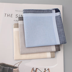 3 Men's Handkerchiefs Beige Gray Soft Woven Fabric Lightweight Compact