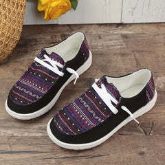 Women's Skateboard Shoes Pattern Decoration Lace-up Canvas Shoes