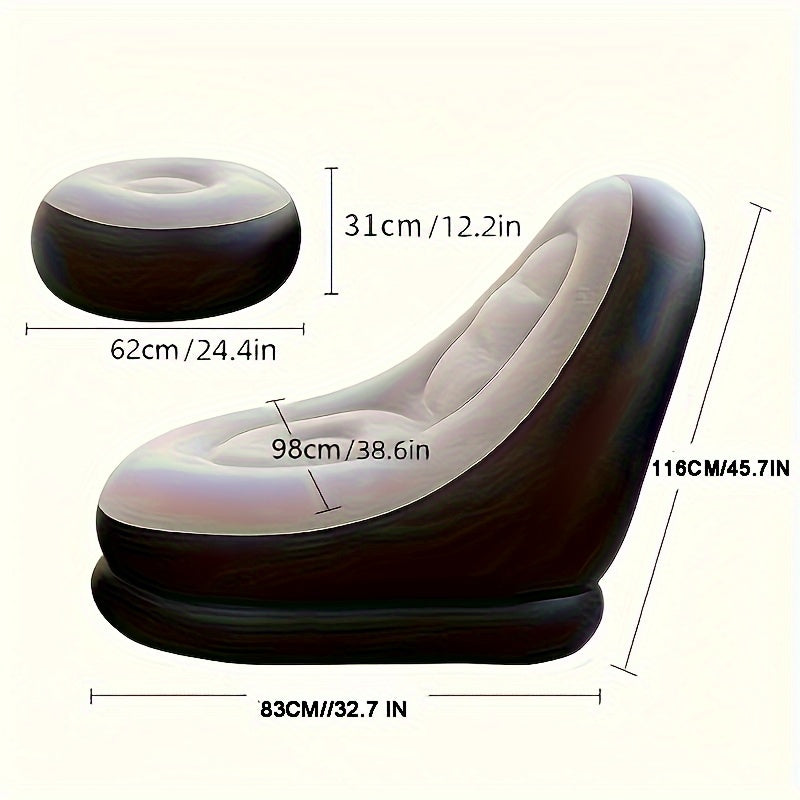 Portable Air Lazy Sofa Inflatable Lounger Air Couch With Footrest