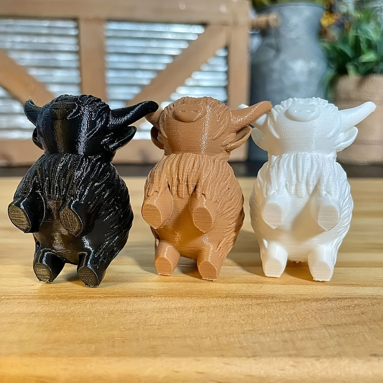 Highland Cattle Statue Decoration for Desktop, Room, Bedroom, Office