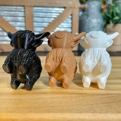 Highland Cattle Statue Decoration for Desktop, Room, Bedroom, Office