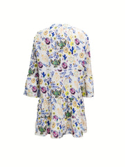 Bell Sleeve Smock Dress Plus Size