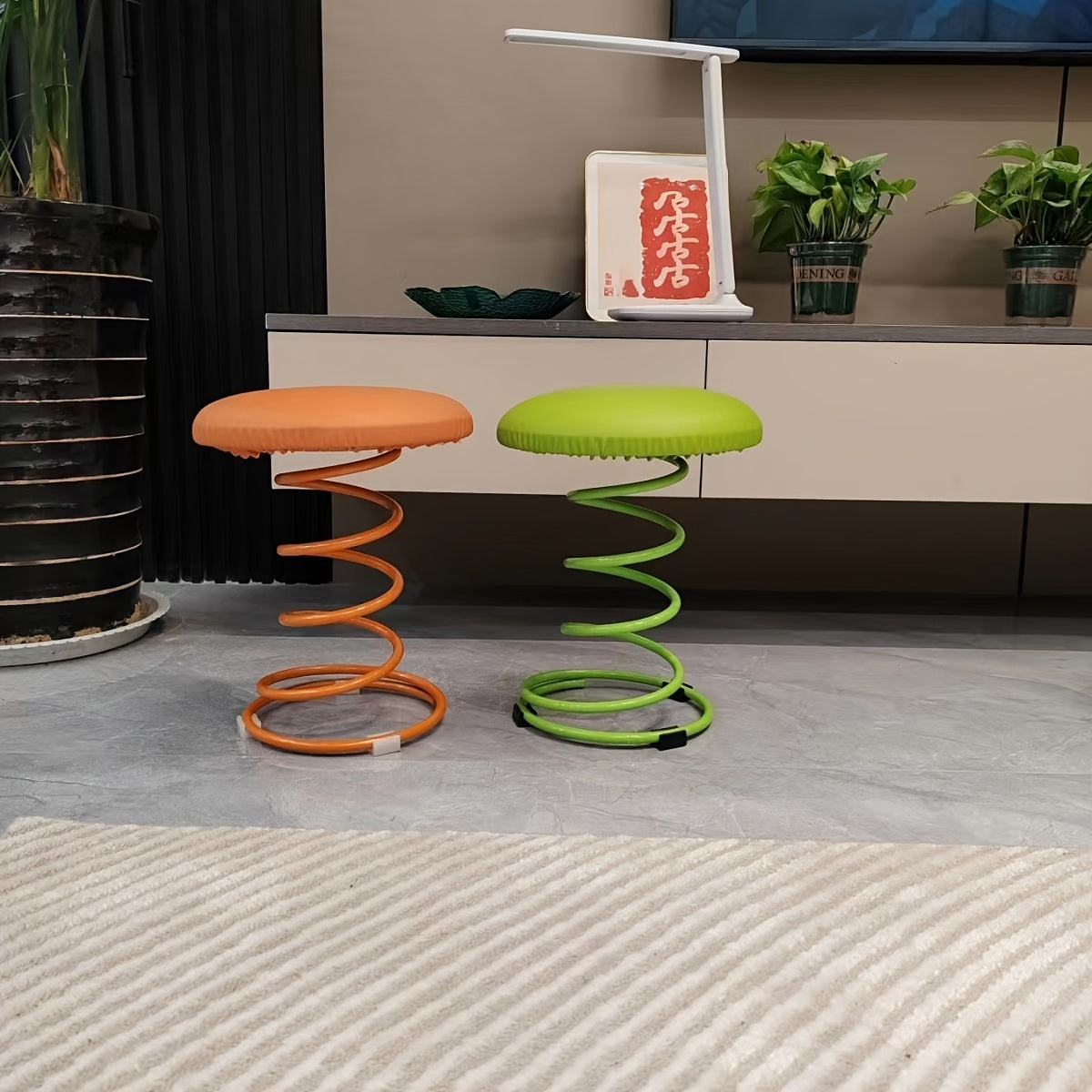 Iron Spring Chair Light Bar Stool Modern Art Furniture