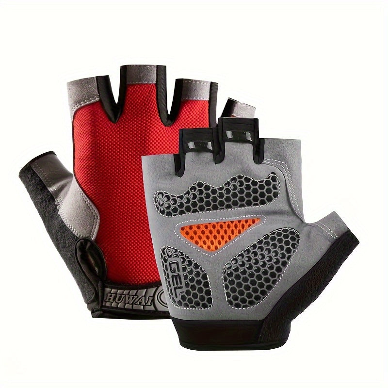 Anti Shock Windproof Fingerless Gloves - for Biking Climbing Weightlifting