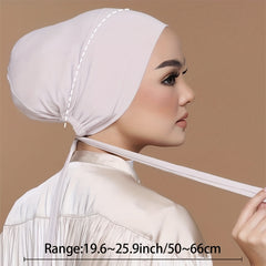 Elastic Turban Soft Head Wrap Underscarf Women Lace Up Beanie