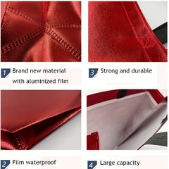 4PCS Large Reusable Glitter Gift Bags for Party Wedding Valentine's Christmas