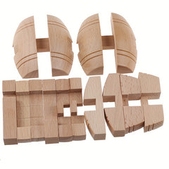 Wooden Kongming Lock 3D Brain Teasers Toy Office Decompression Gift For Kids