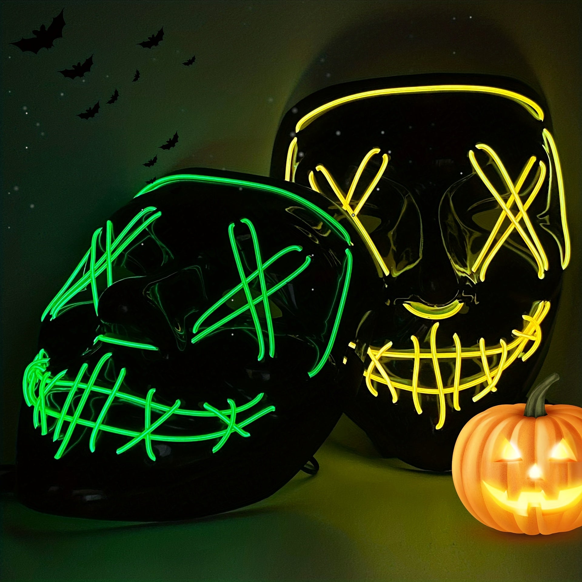 Men's LED Mask Glows In Dark for Parties