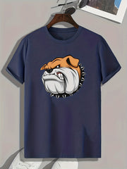Dog Pattern Print Men's Comfy Sports T shirt Graphic Tee