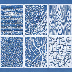 6pcs Stone Pattern Painting Stencils for Home Decor Graffiti Wall Art