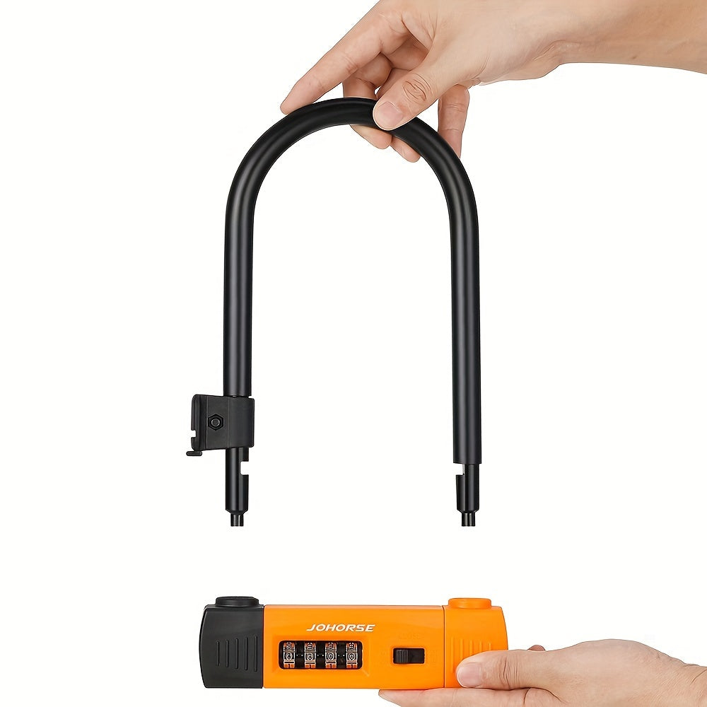 Thickened Motorcycle U lock + Cable 4 Digit Combination Lock