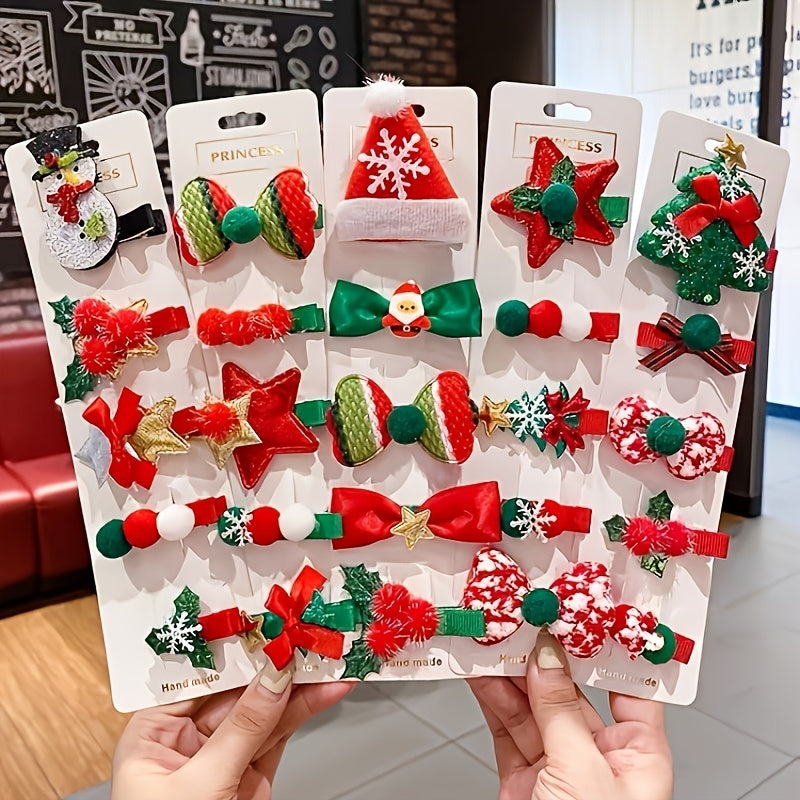 10pcs Christmas Hair Clip Decorative Hair Accessories for Girls