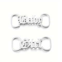 Stainless Steel Name Plate Shoe Clips For Men
