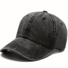 Washed Cotton Retro Letter Baseball Cap Outdoor Sports Adjustable Sunshade Hat