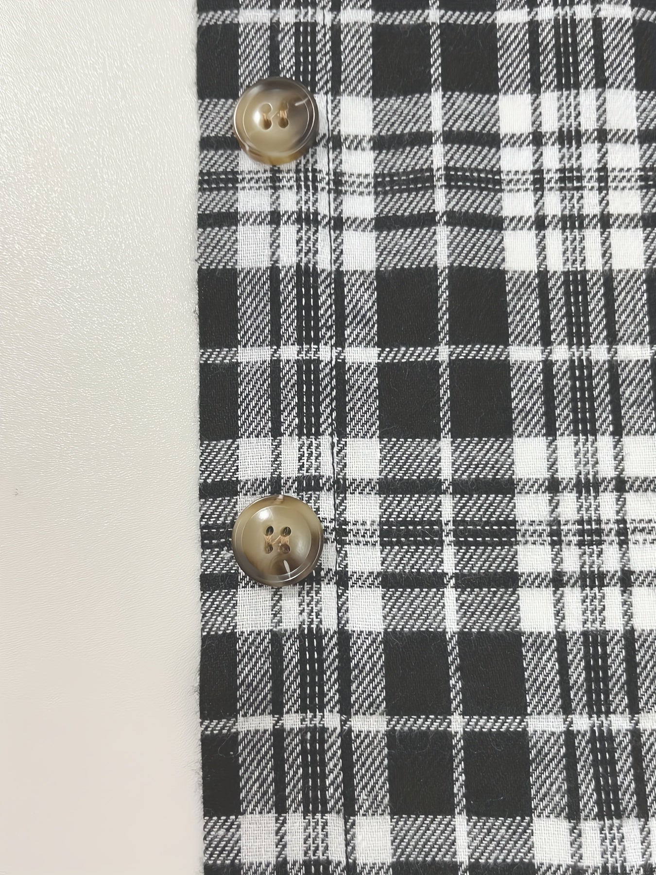  Plaid Print Button Up Hooded Shirt