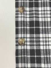  Plaid Print Button Up Hooded Shirt