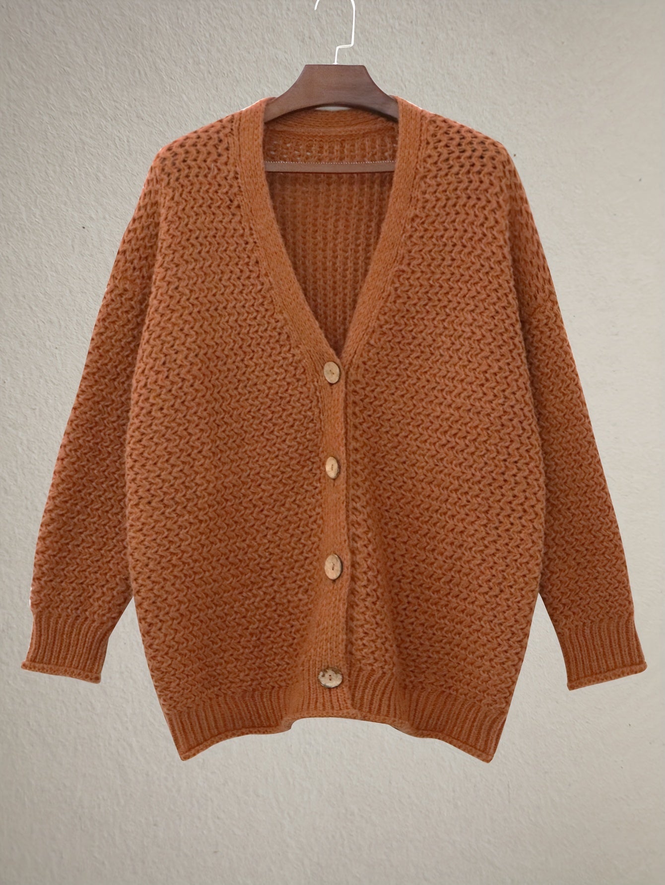  Solid Long Sleeve Cardigan