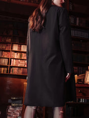  Solid Long Sleeve Open Front Blazer