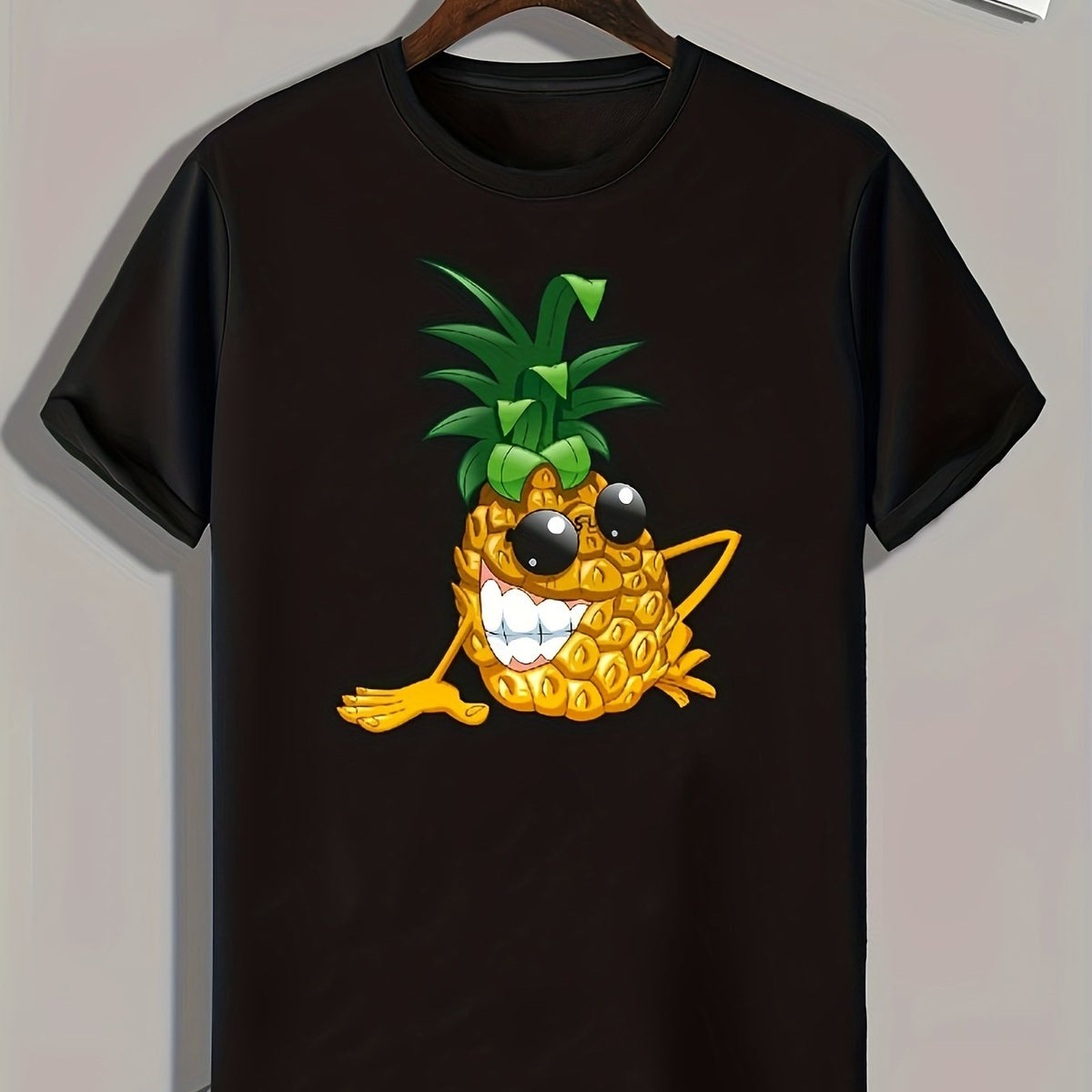 Pineapple Pattern Print Men's Comfy Sports T-shirt