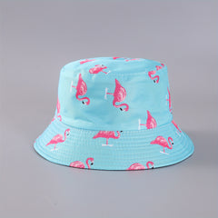 Flamingo Print Reversible Bucket Hat Lightweight Unisex Fisherman Cap