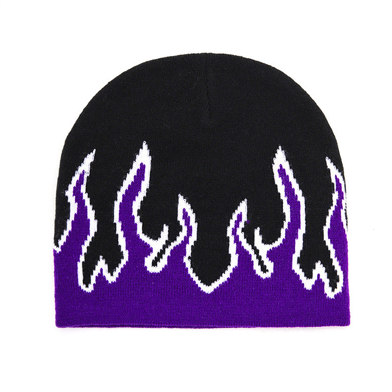 Men's Flame Pullover Hat Winter Beanie