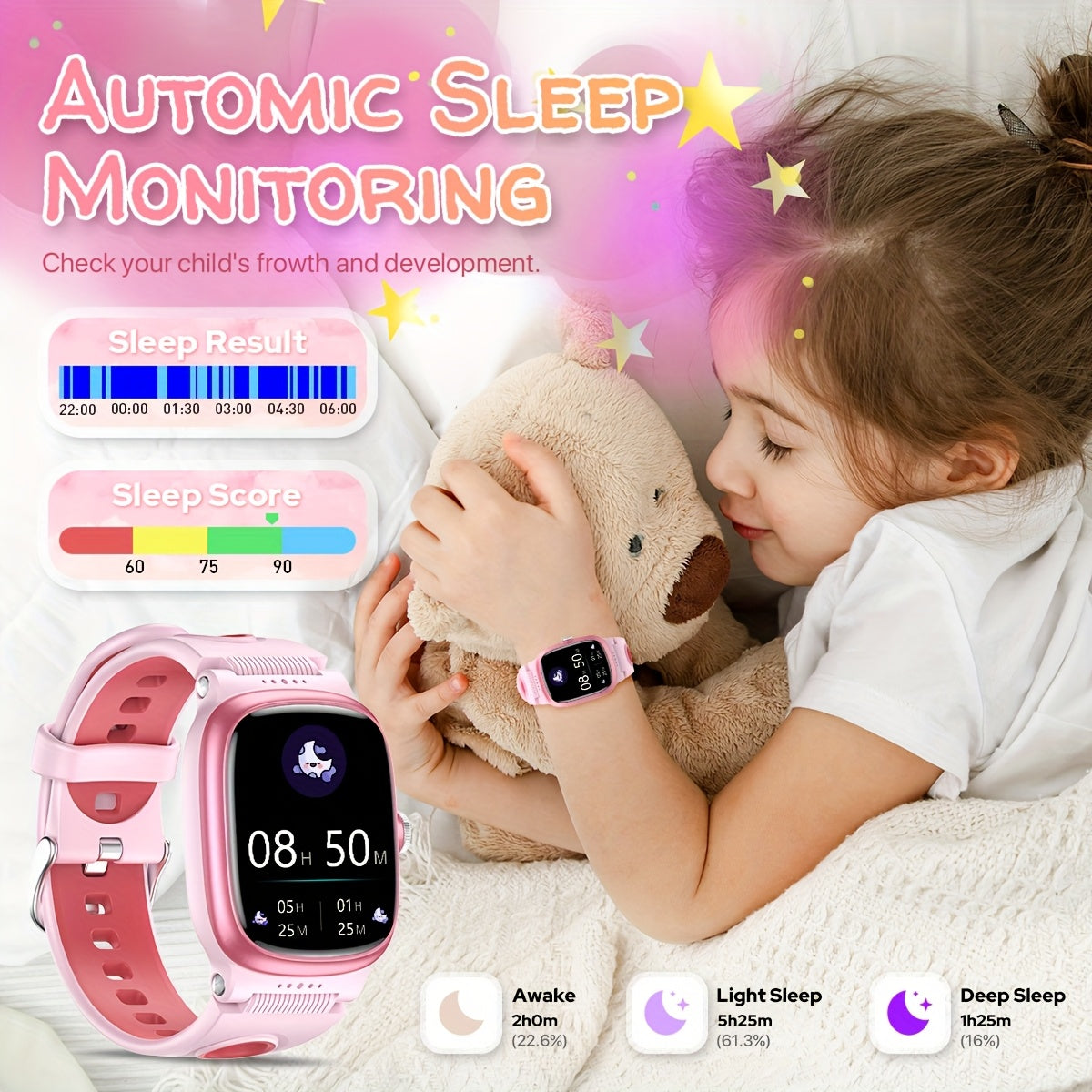 Kids Smartwatch with Games Message Alarm Clock Sport Modes