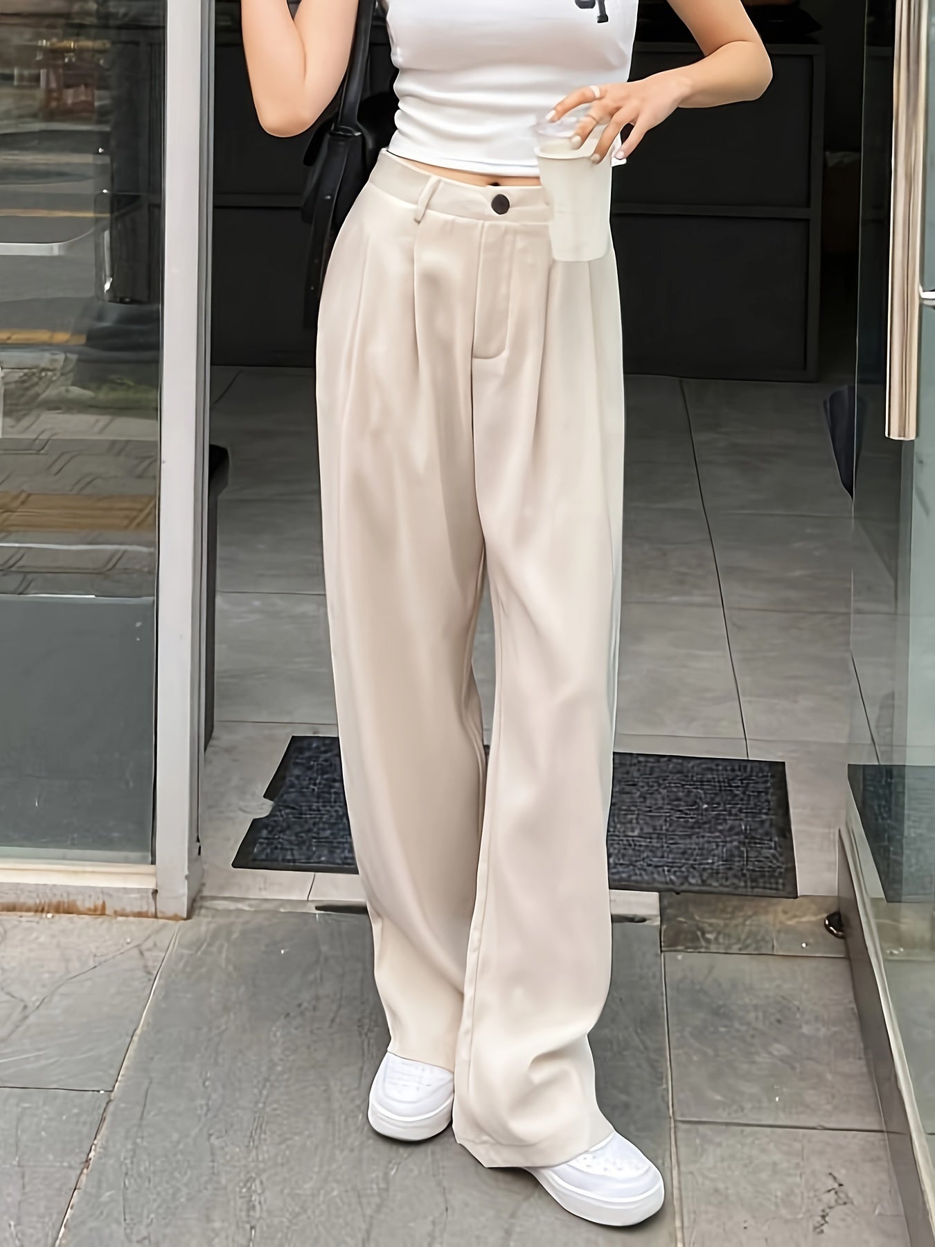  Women's High Waist Suit Pants