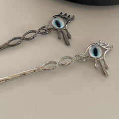 Evil Eye Hair Pin Retro Hair Stick Metal Hair Bun Maker Non Slip Hair Decoration