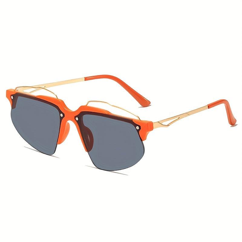 Men's Casual Sunglasses Outdoor Driving Anti-UV Leather Buckle Soft Bag