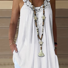  Casual Lace Round Neck Tank Top
