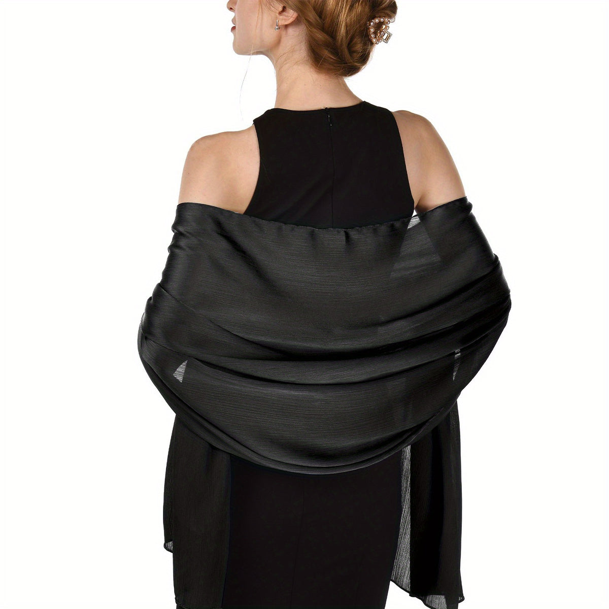 Satin Shawl Solid Thin Scarf Classic Silk Cape Evening Dresses Shawls Wraps