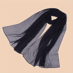 Chiffon Scarf Solid Sheer Shawl Lightweight Breathable Wrap