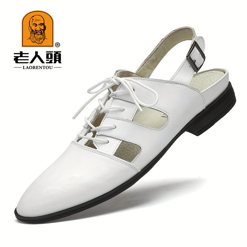 Men's Breathable Leather Sandals for Outdoor Beach