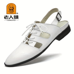 Men's Breathable Leather Sandals for Outdoor Beach