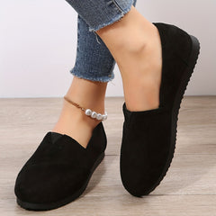 Women's Solid Flat Loafers Comfy Slip On Shoes