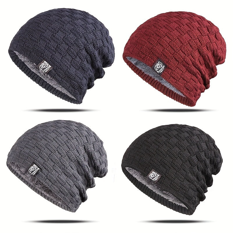 Soft Knitted Beanie Unisex Thicken Warm Knit Hat Lightweight Ear Protection