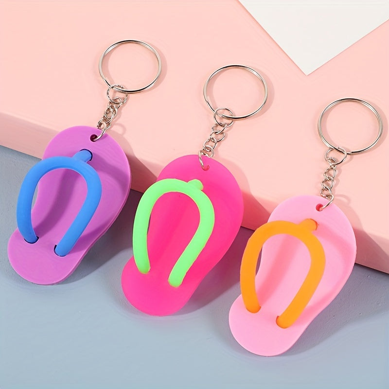 6pcs PVC Flip Flop Keychain Keyring Pendant for Beach Favors