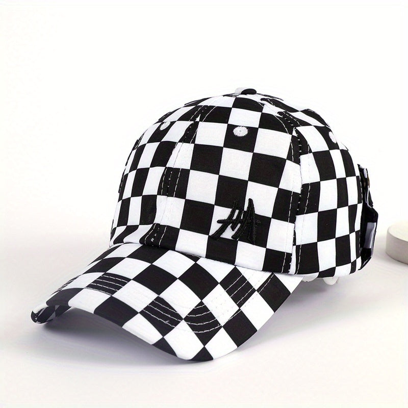 Plaid Baseball Cap Lightweight Adjustable Sun Hats Unisex Casual Dad Hats