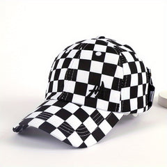 Plaid Baseball Cap Lightweight Adjustable Sun Hats Unisex Casual Dad Hats