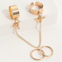 Tassel Ring Lock And Key Pendants Linked Chain Party Accessory