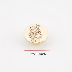 Copper Head Letter Seal Flower Grass Stamp for Embellishment