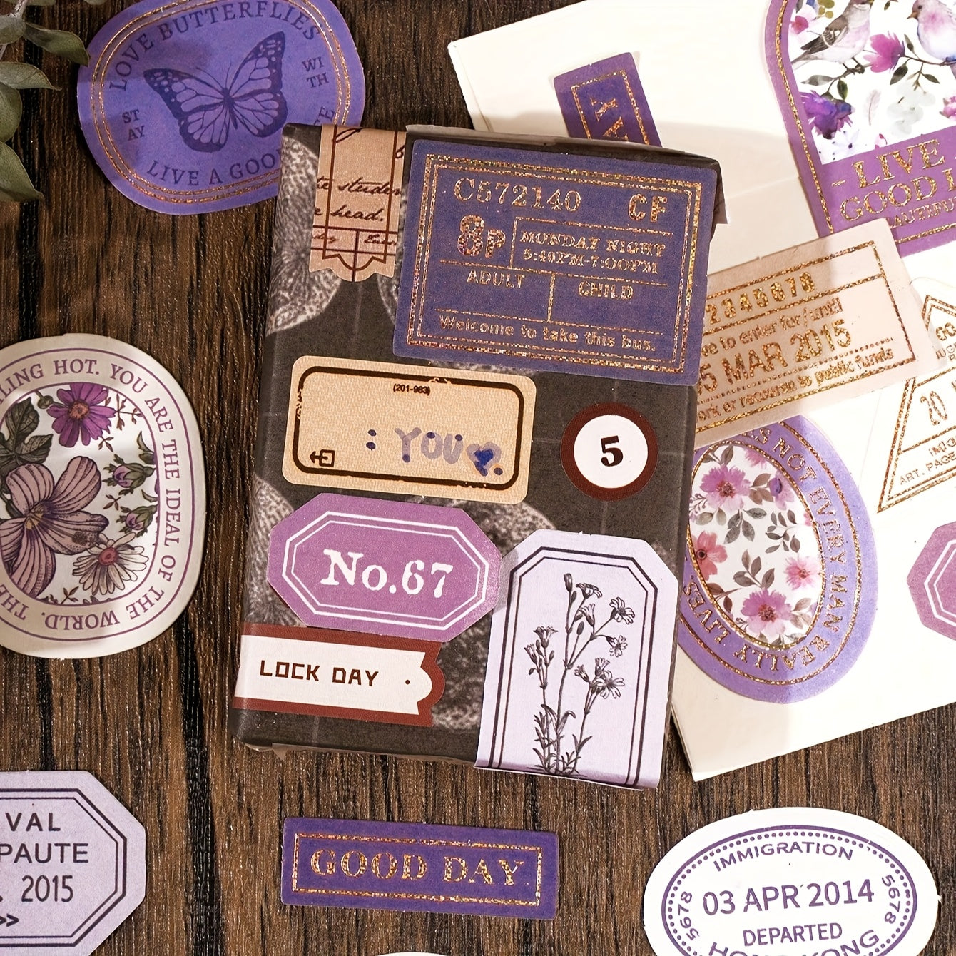 Vintage Butterfly & Floral Sticker Set for Scrapbooking