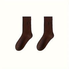 6 Pairs Soft Mid Tube Socks for Women