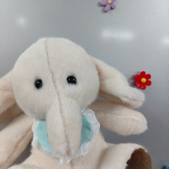 Fluffy Elephant Plush Toy w/ Baby Strap Soft Polyester Material