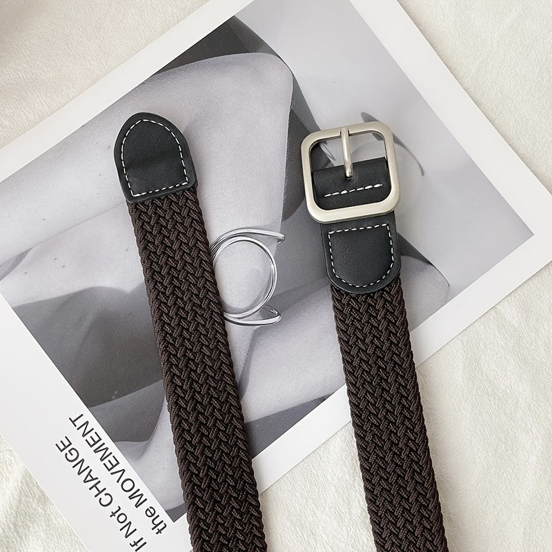 Canvas Elastic Belt Casual Woven Belt Men 4 Colors 2 Sizes