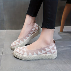 Women's Geometric Loafers Breathable Slip On Shoes Lightweight