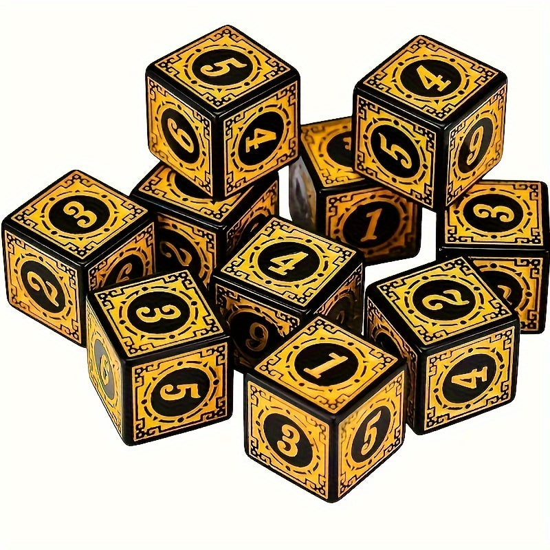 10pcs 16mm Retro Number Dice for Board Games