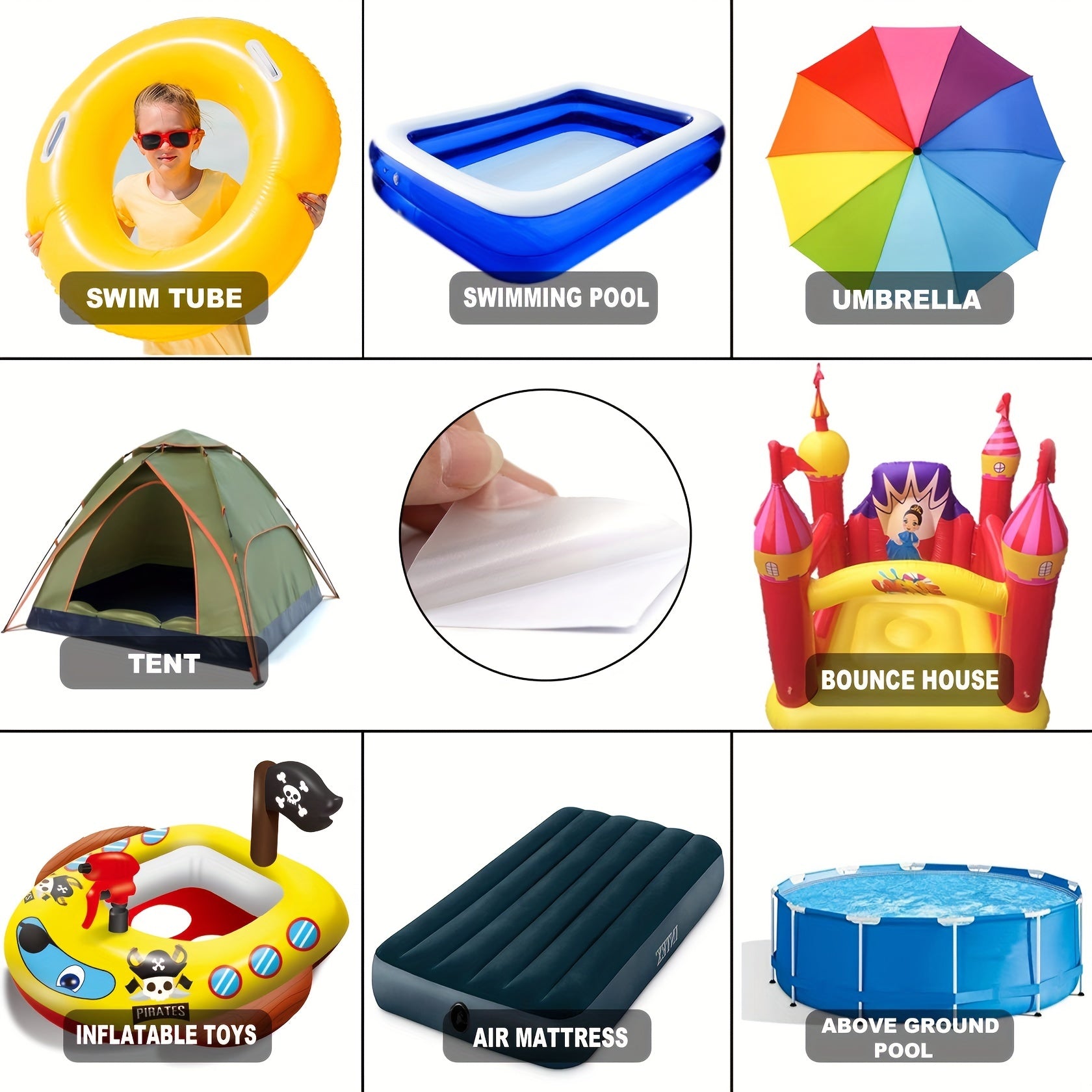 24pcs Repair Patches Self Adhesive for Inflatables Air Mattresses Tents