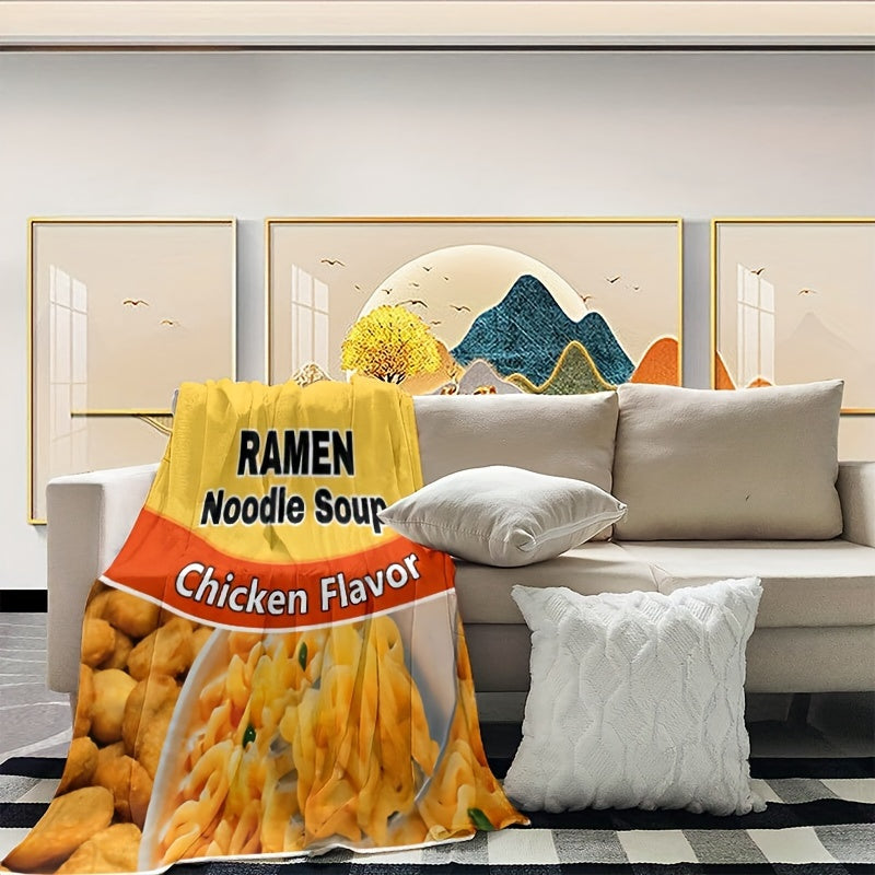 Flannel Instant Noodle Printed Blanket Cover Soft Comfortable Warm