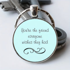 Retro Bag Keychain English Letter Buckle Accessories Necklace